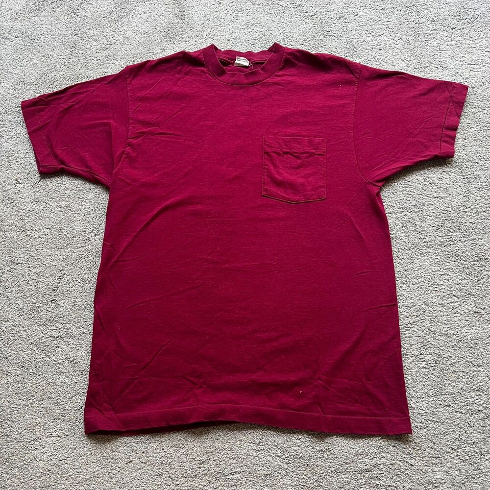 Vintage BVD Men's Red Shirt Pocket Size XL 80s